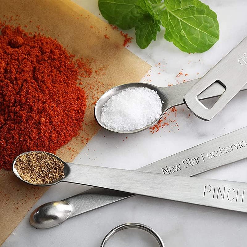 Miniatura 3 de Juego de 15 tazas medidoras y cucharas, incluye 10 tazas medidoras apilables con tapa y 5 mini cucharas medidoras de acero inoxidable, cucharaditas