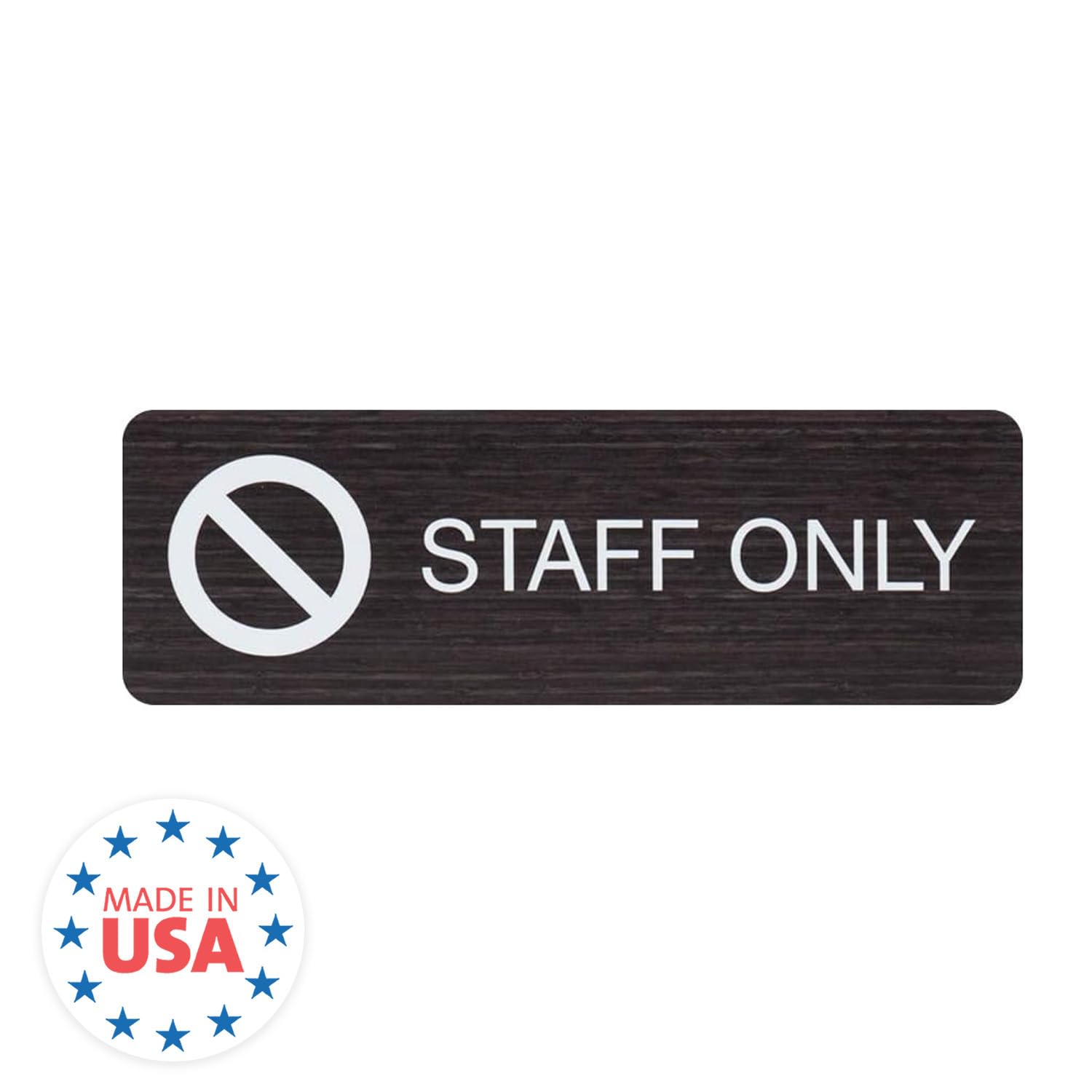Letrero de madera oscura con texto en inglés "Staff Only", de madera sintética, fácil de pegar, para colgar en la puerta, para restaurante, pequeña empresa, fabricado en Estados Unidos