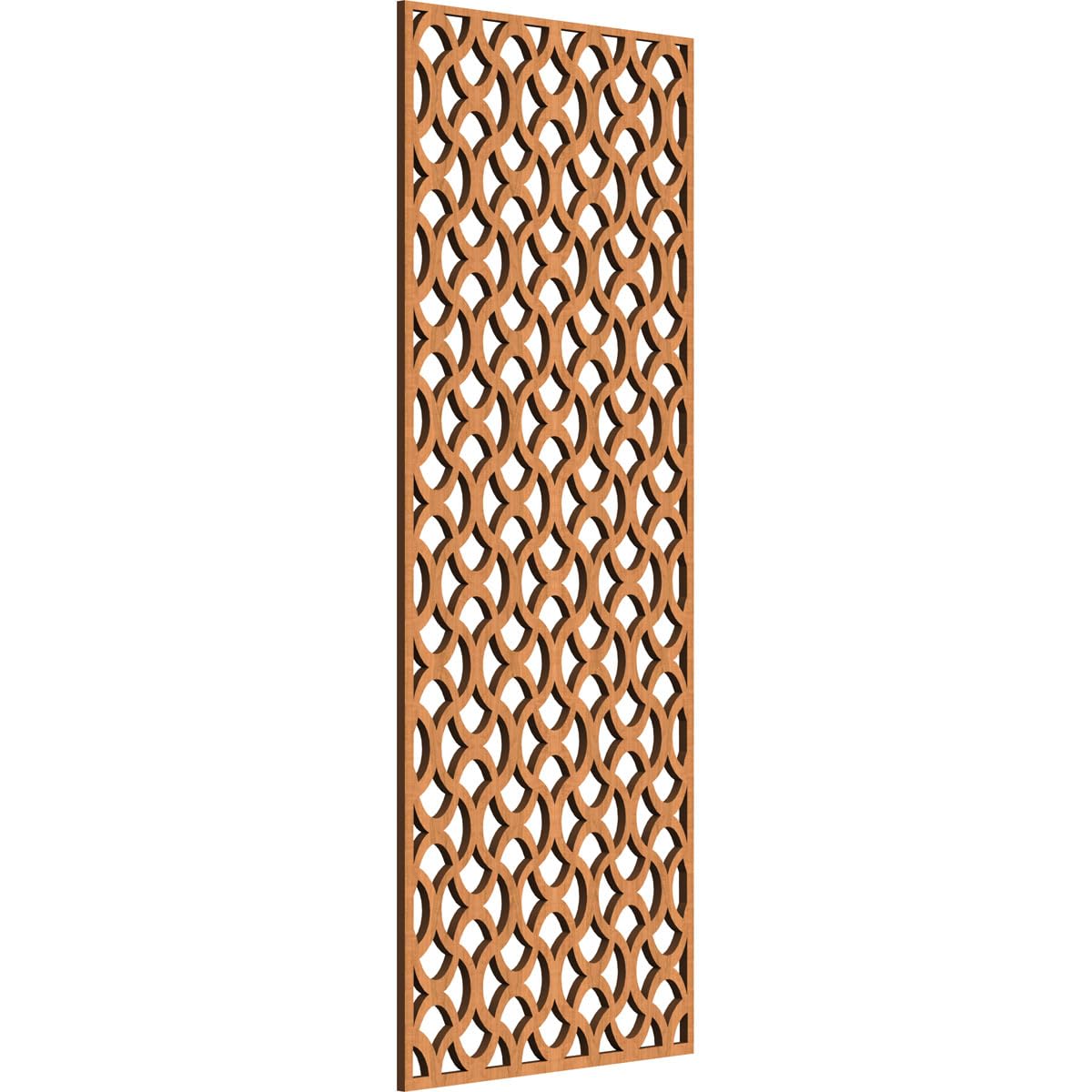 13 3/8"W x 34 3/8"H x 1/4"T Resort Decorative Fretwork Wood Wall Panels, Cherry