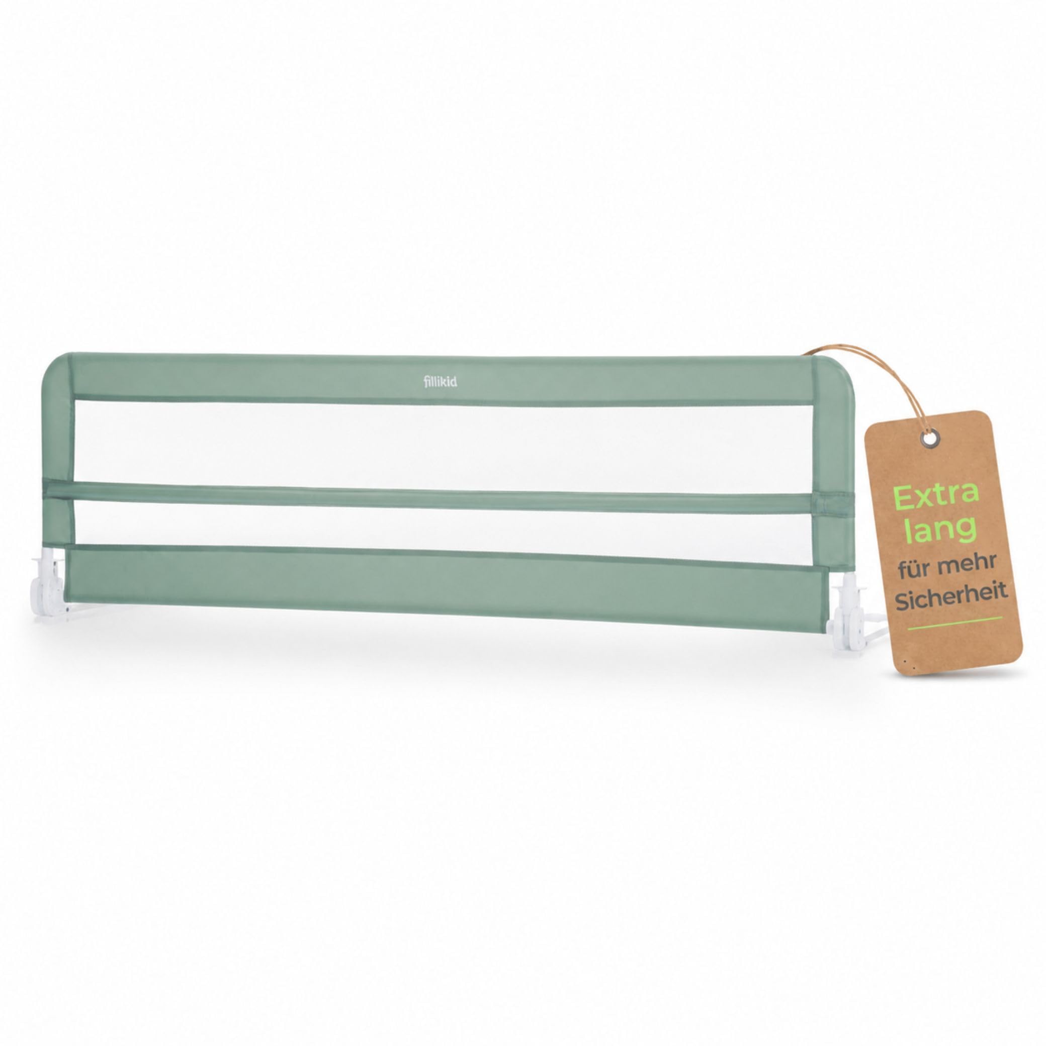 Fillikid Bettgitter Lina XL 180 x 50 cm – Rausfallschutz, klappbar, Seitenschutz fürs Bett
