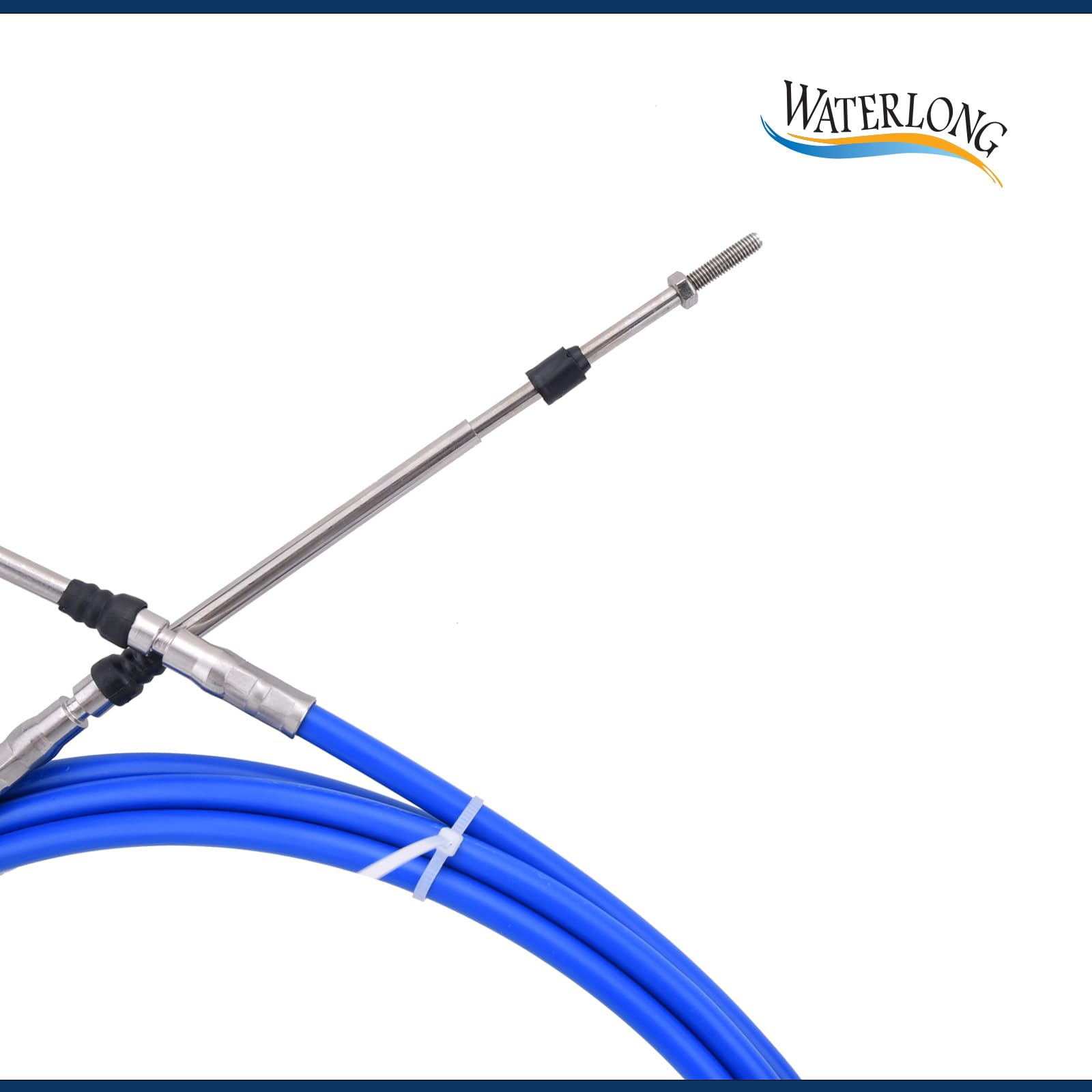 WATERLONG Boat Throttle Control Cable 18 Feet (2pcs Blue) Outboard Rotary Steering Cable for Most Single Station Boats