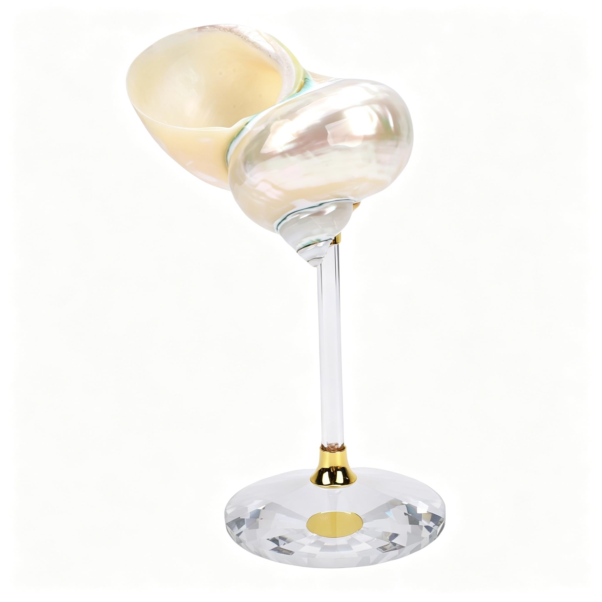 Copa de vino de concha individual, copa de martini única de concha de mar, 10.41 oz 6.7 pulgadas, copa de beber creativa pulida para regalo de boda, cumpleaños, centro de mesa del (Blanca)