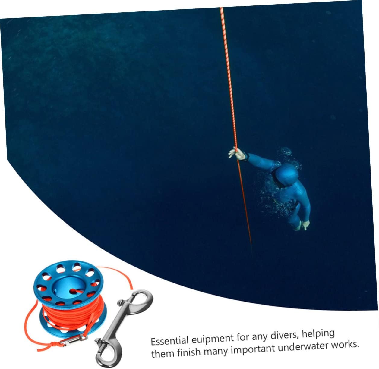 BESPORTBLE 1set Portable Diving Spool Reel Rope for Scuba and Snorkeling Activities Finger Reel for Safe Underwater Use