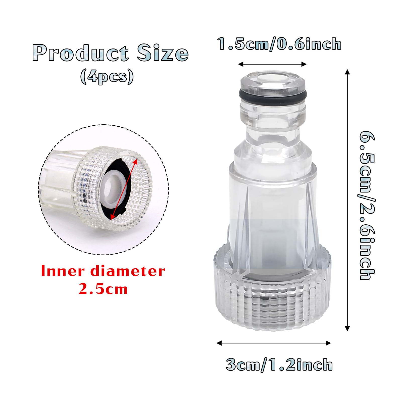 4 Piezas Filtros para Limpiadoras a Presión Filtro de Agua para Lavadora a Presión Accesorios para Limpiadoras a Presión
