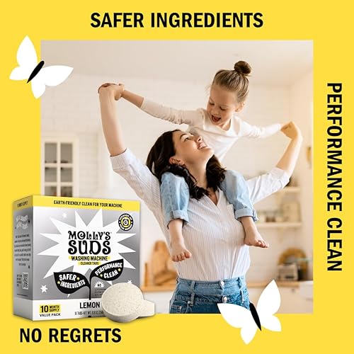 Miniatura 3 de Molly's Suds Limpiador de lavadora  Elimina olores y suciedad de las máquinas de carga frontal y superior, incluyendo HE (Citrus - 6 tabletas)