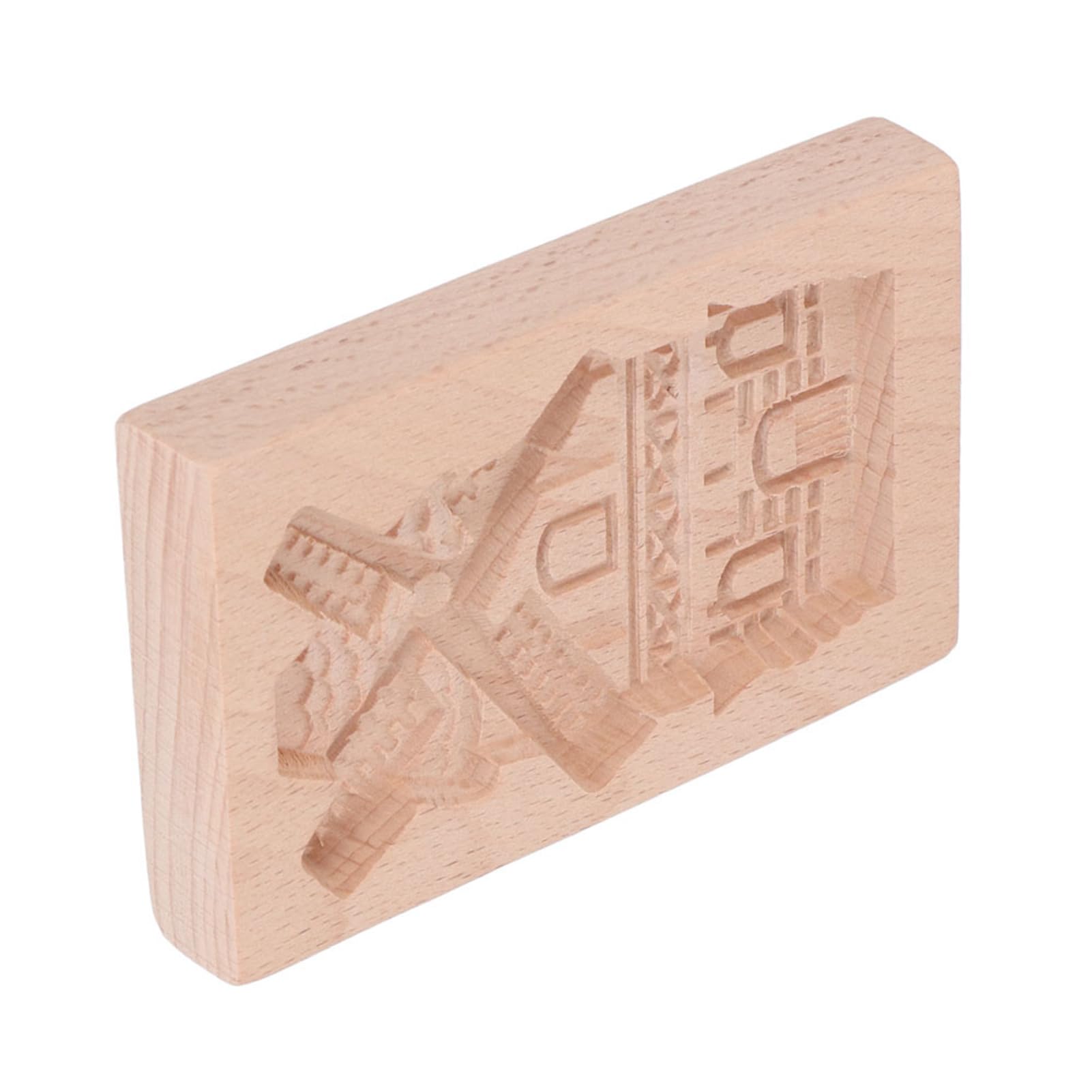 SIXRUN Keksform aus Holz, Buchenholz-Keksform, Wiederverwendbar, Waschbar, Kekspresse, Stempelform mit Geschnitztem Muster, Glatte Freigabe Zum Backen von DIY-Keksen und Lebkuchen in der Küche (#2)
