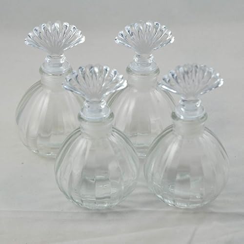 Miniatura 2 de Ougual Juego de 4 botellas difusoras de vidrio con fragancia para el hogar, exquisito recipiente de aceites esenciales, 5.1 fl oz