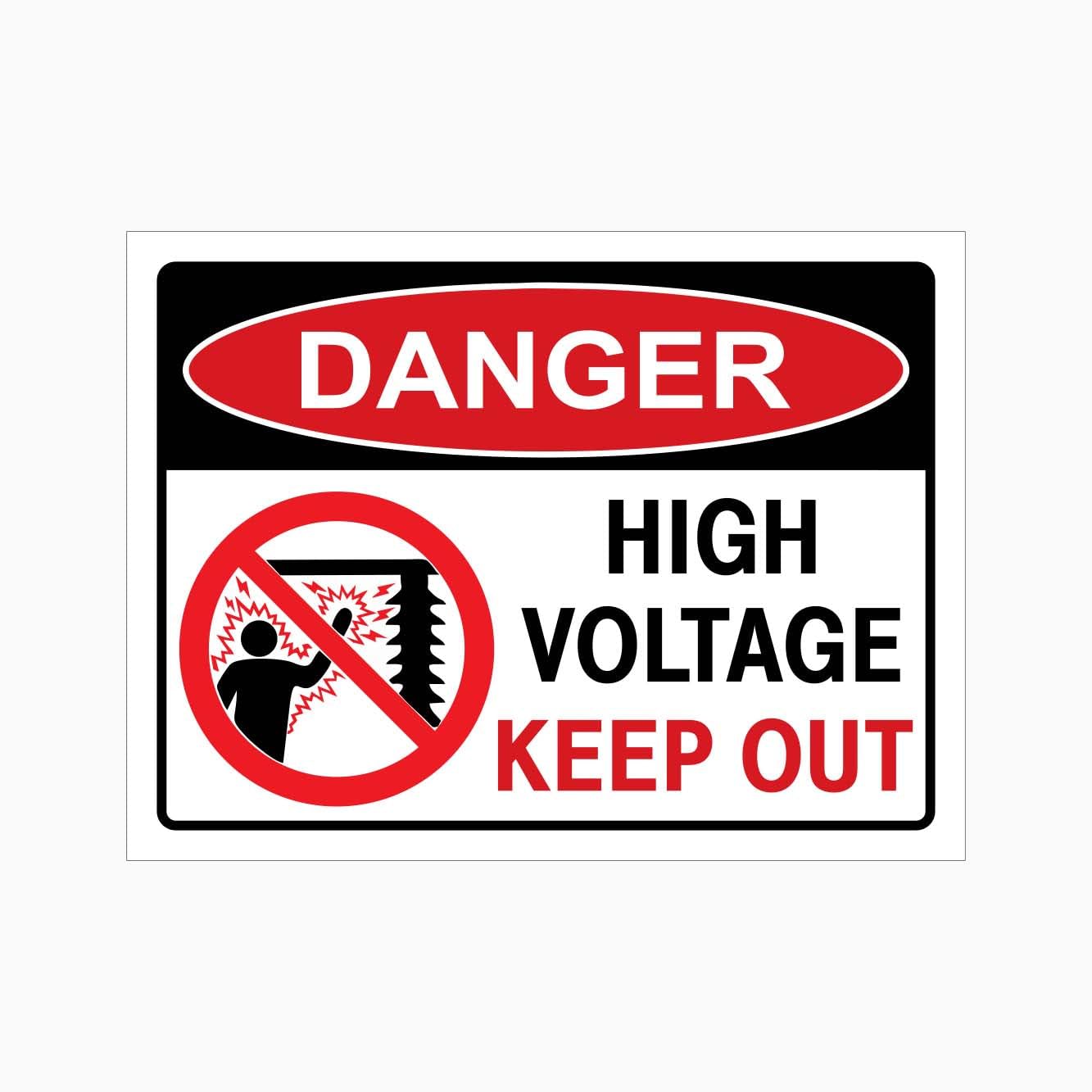 DANGER HIGH VOLTAGE KEEP OUT Sign Workplace Metal Tin Sign 8 x 12 inch for Industrial & Commercial Series