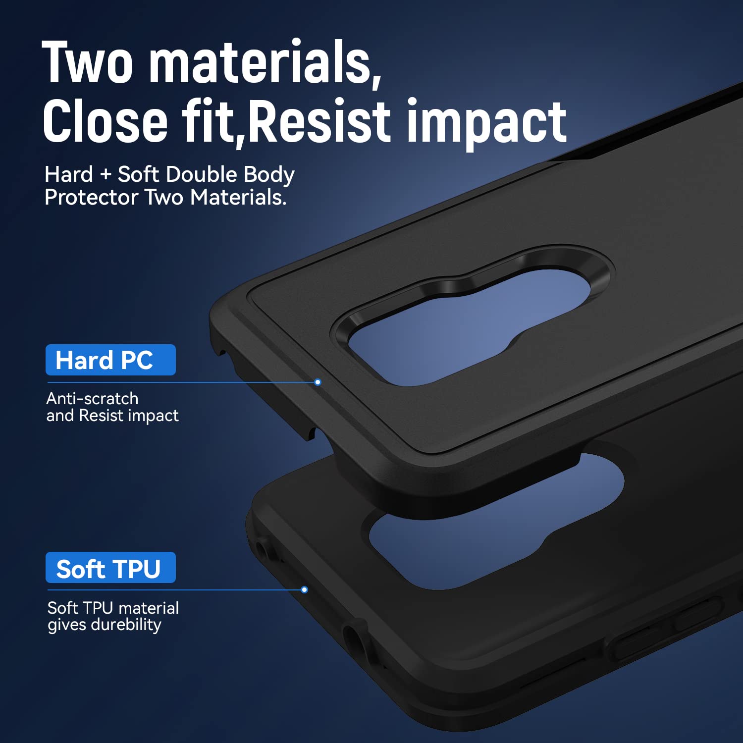 Funda Para Moto G Play Negro Aprueba De Golpes Doble Capa