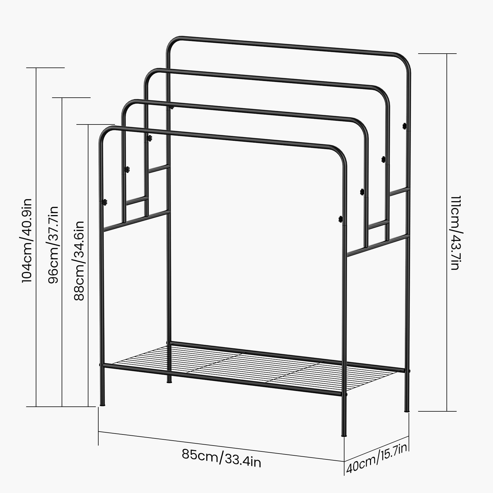 Porte-serviettes autoportant pour salle de bain, support de courtepointe pour salon, piscine extérieure, séchage de serviettes pour salle de bain, support d'échelle à 4 niveaux pour serviette de bain