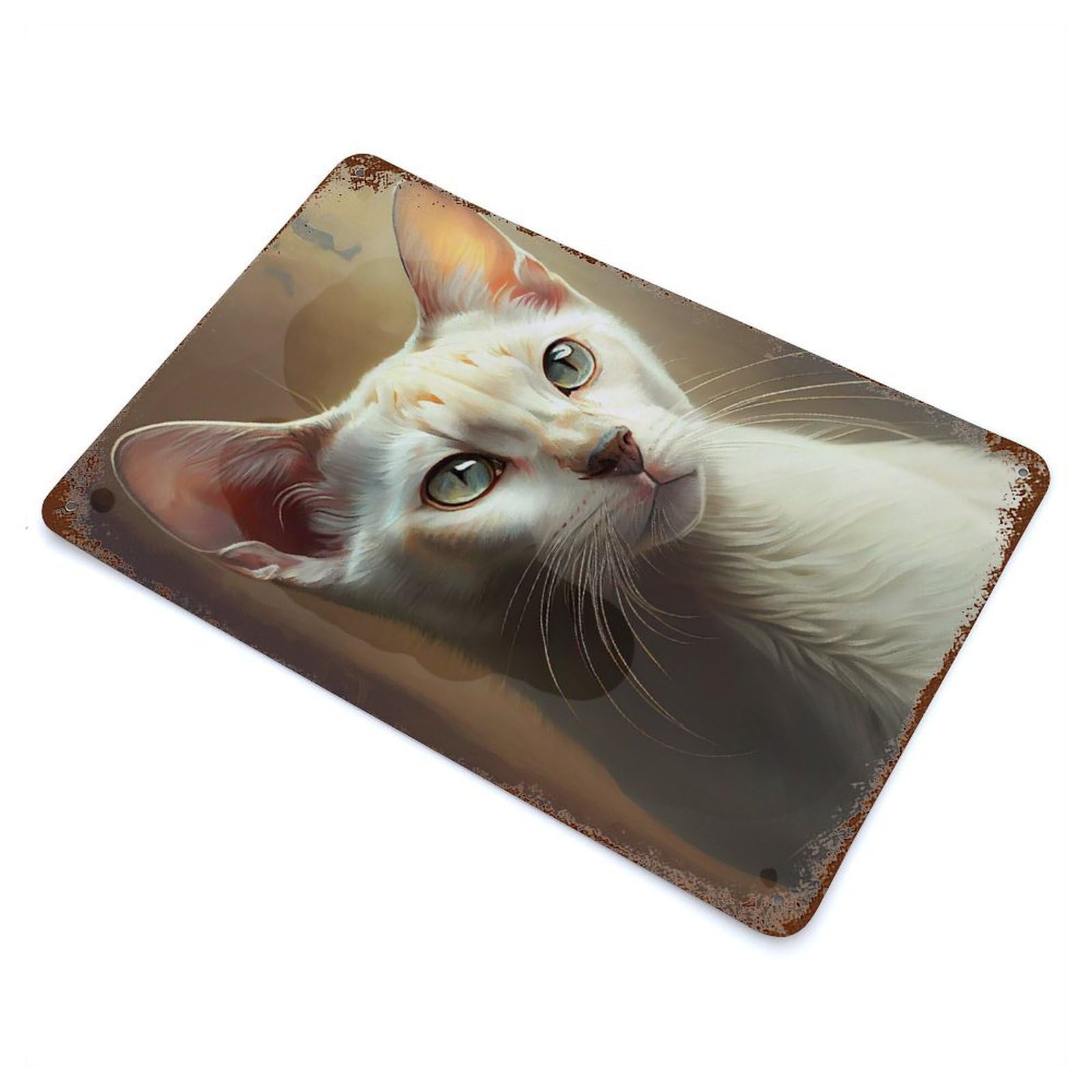 Colorpoint Shorthair Cat Rust Effect Tin Sign 11.8"x7.9", for Bistro, Counter And Cafe Decor, Shabby Chic Decor
