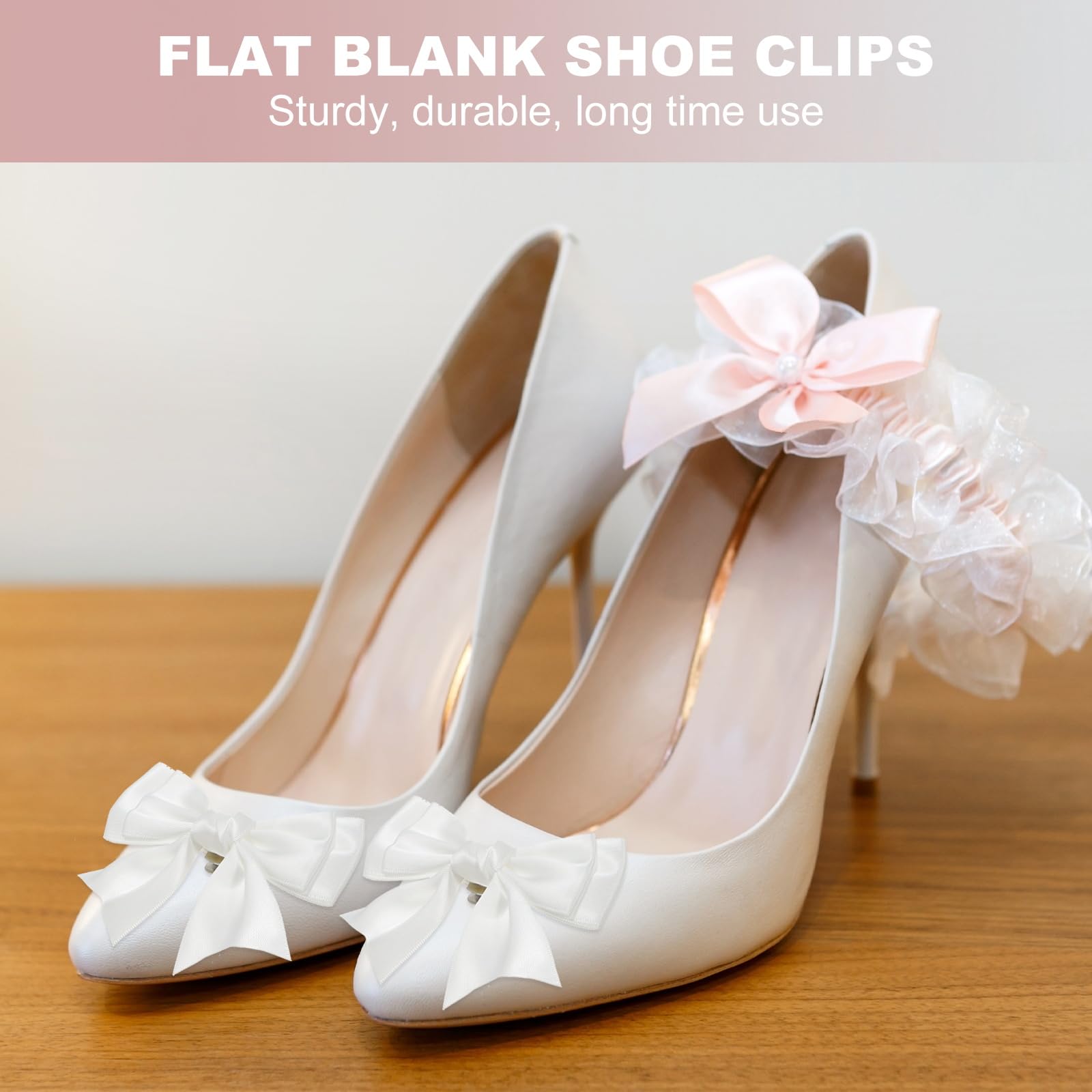 PATIKIL Shoe Clips with Bow for Women, 2 Pieces Detachable Satin Elegant Shoe Clips with Bow, Cute Shoe Buckle Ornament for Wedding, Party, Decoration, Black — view 6