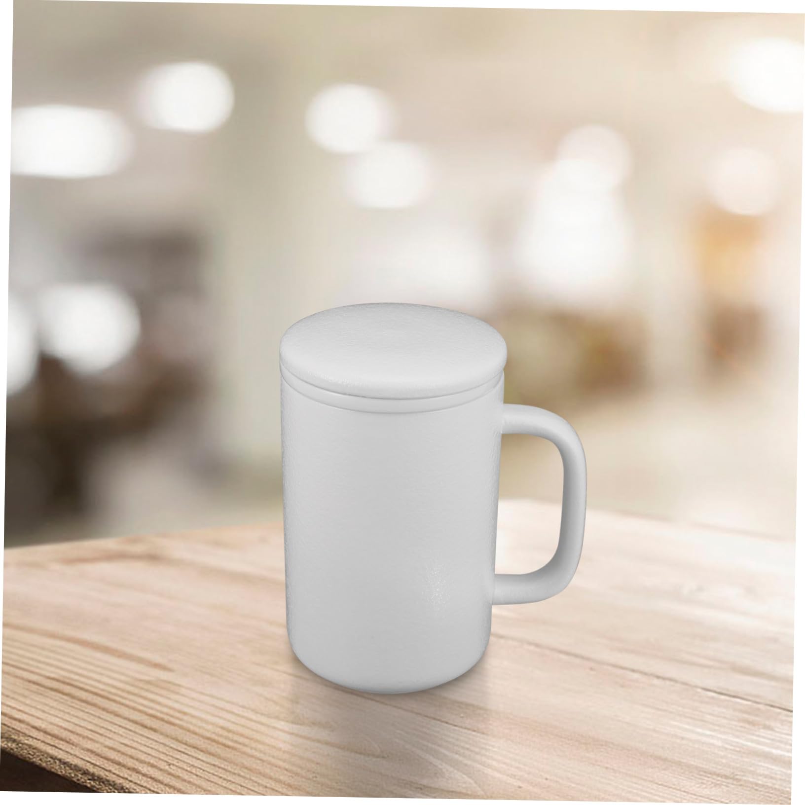 Keramik Teetasse 400ml mit Deckel und Teesieb, Weiß