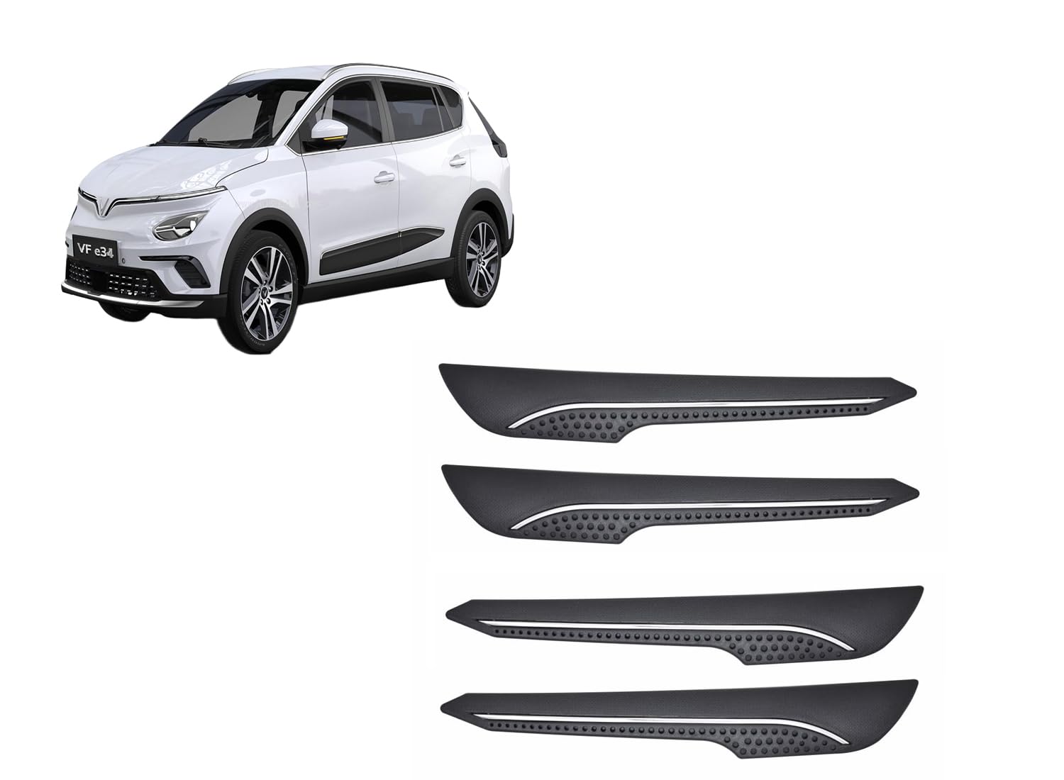 Car Accessories - Car Bumper Guard Scratch Protector Compatible with Vinfast VF e34 Accessories All - Durable & Flexible Design (Set of 4 Pieces)