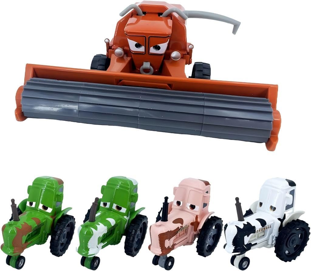 5-Piece Toy Tractor Set, 1:55 Scale Metal Toy Car Collectible Series, Suitable for Boys