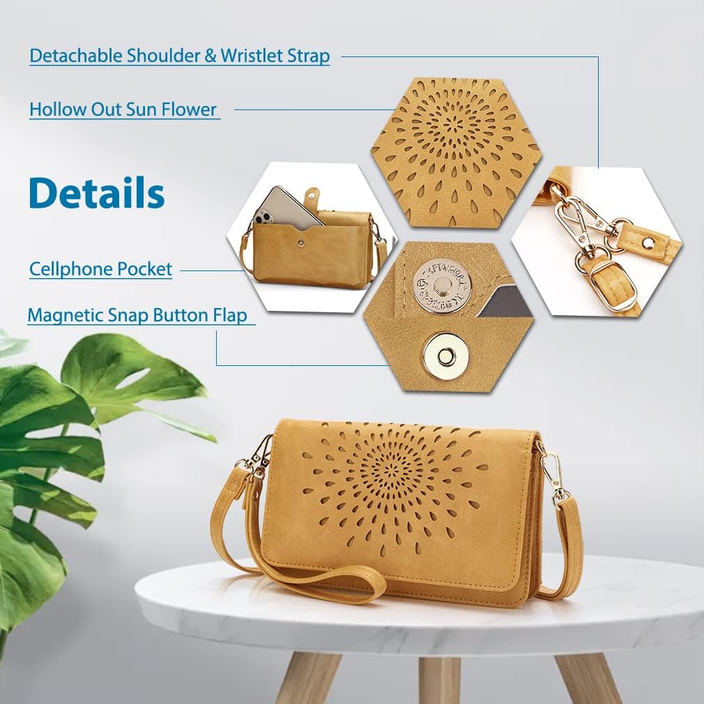 APHISON Crossbody Bags For Women,Wristlet Wallet Phone Purse Shoulder handbags Multi-Function Small RFID Clutch Card Holder - Image 5