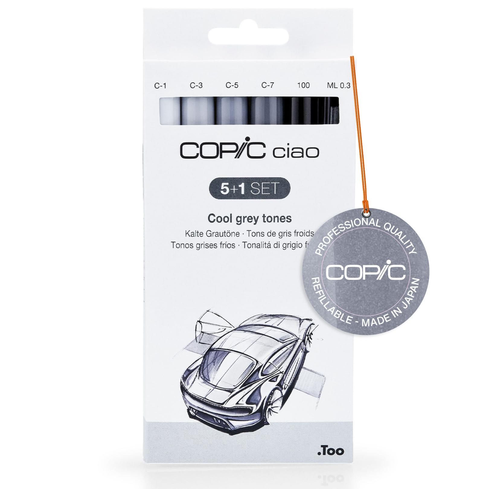 Amazon.com: COPIC Ciao Coloured Marker Pen - 5+1 Set Grey Tones