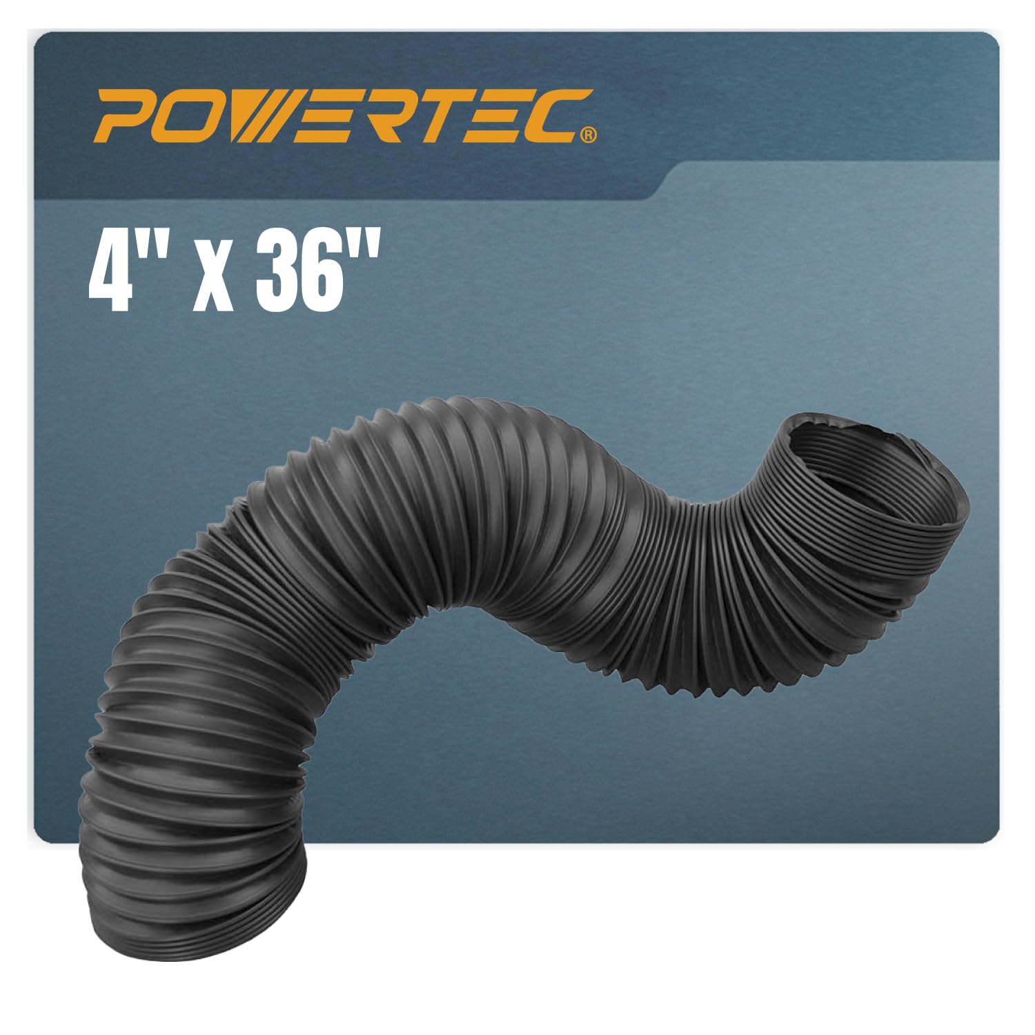 POWERTEC 70128V 4 in. Left Spiral Flexible Dust Collection Hose