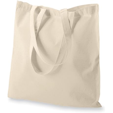 Bulk Tote Bags for Painting: 12-Pack Natural Cotton Tote