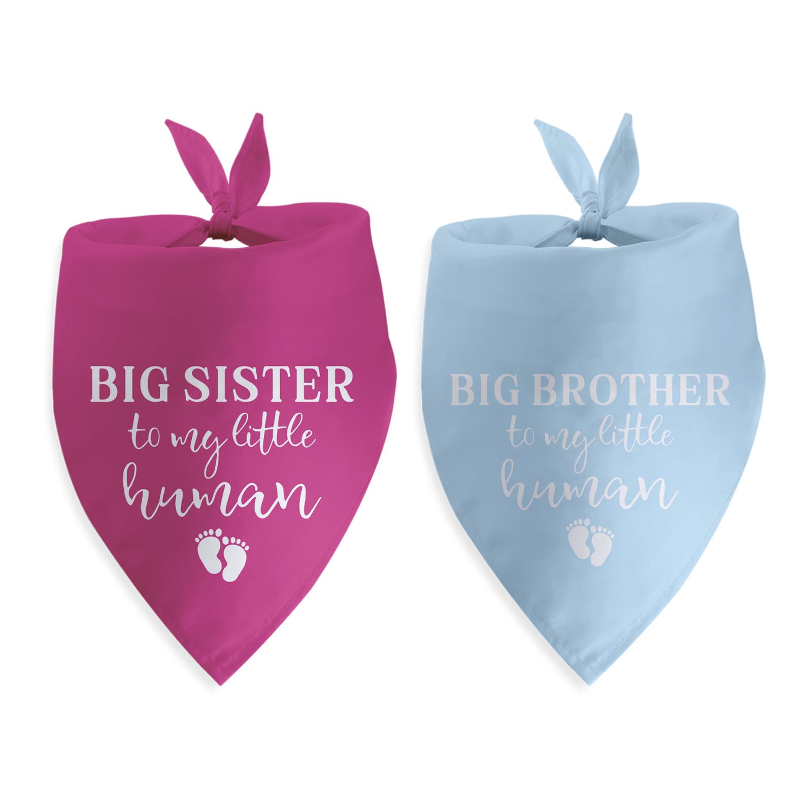 2 Packs Big Sister Big Brother to My Little Human Dog Bandana Gender Reveal Pregnancy Announcement Gifts for Large Medium Small Dogs Baby Announcement