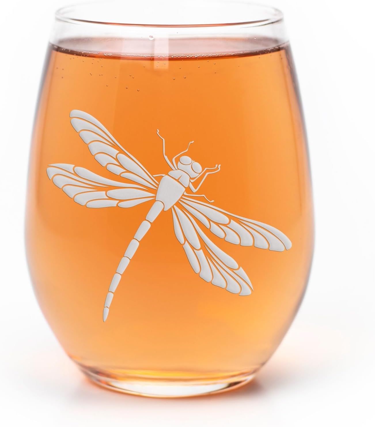 Dragonfly Stemless Wine Glass - Thoughtful Gift for Dragonfly Lovers and Nature Fans - 2 Glasses