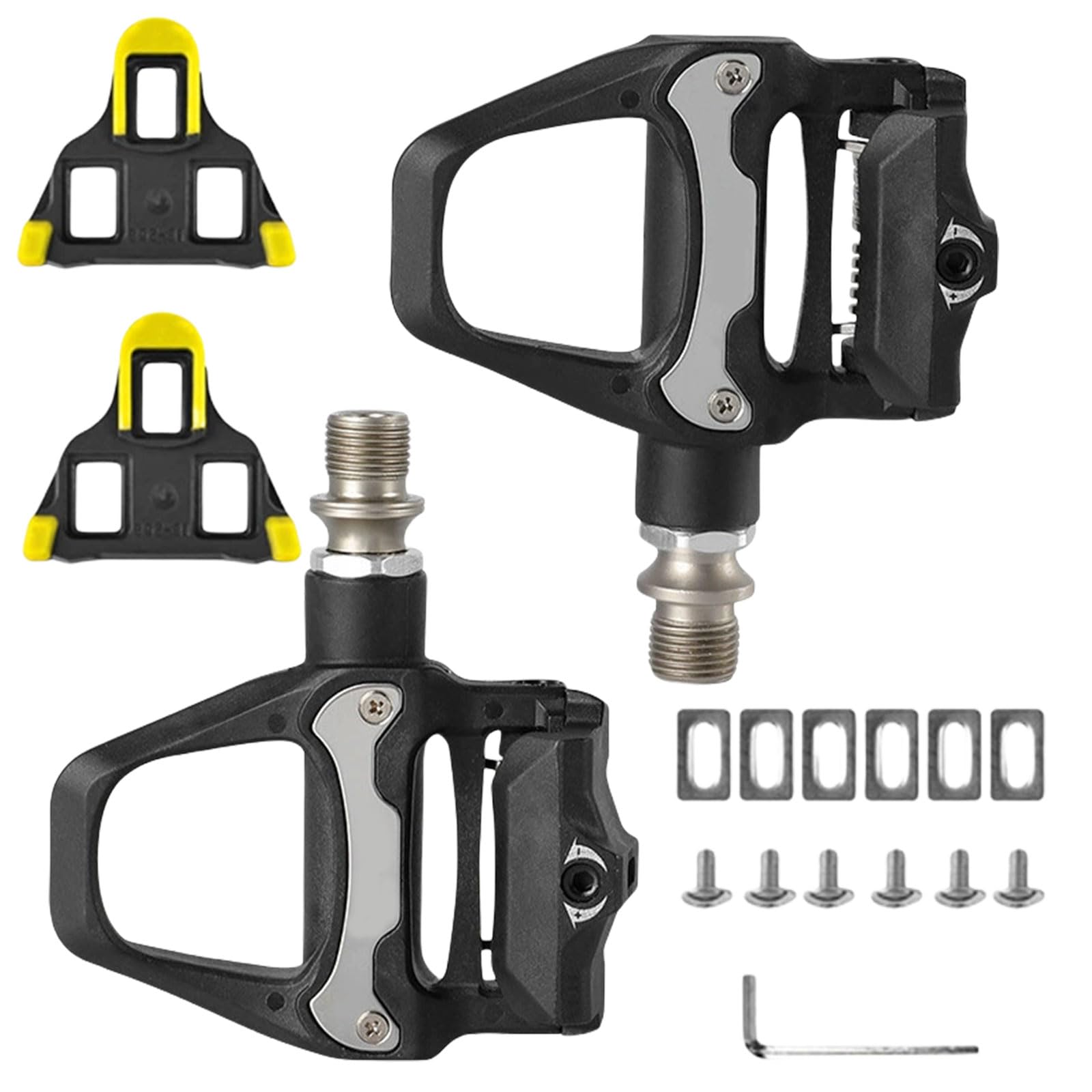 Pedali per Bicicletta SPD, Pedali Per Bicicletta in Alluminio Pedali Bici da Corsa Compatibili Con Shimano SPD-SL,Pedali Bici da Strada con Cleats per MTB,Ciclismo,Spin Bike, Road Bike, Touring