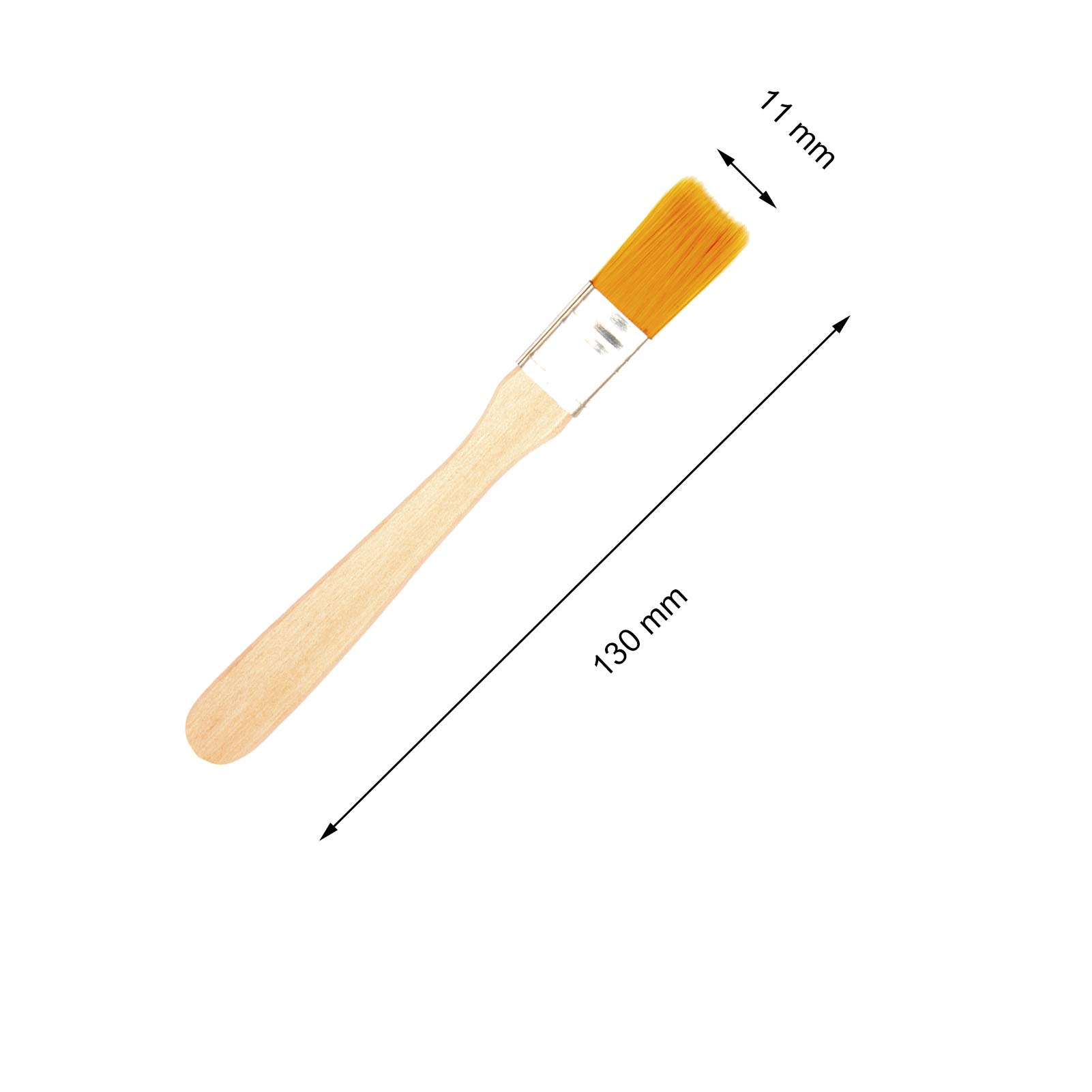 Set di pennelli piccoli, 20 pezzi, 11 mm di larghezza, piccoli pennelli per ritocchi, pulizia, colla, progetti fai da te, manico in legno, giallo polvere, per casa, tastiera e applicazioni di vernice