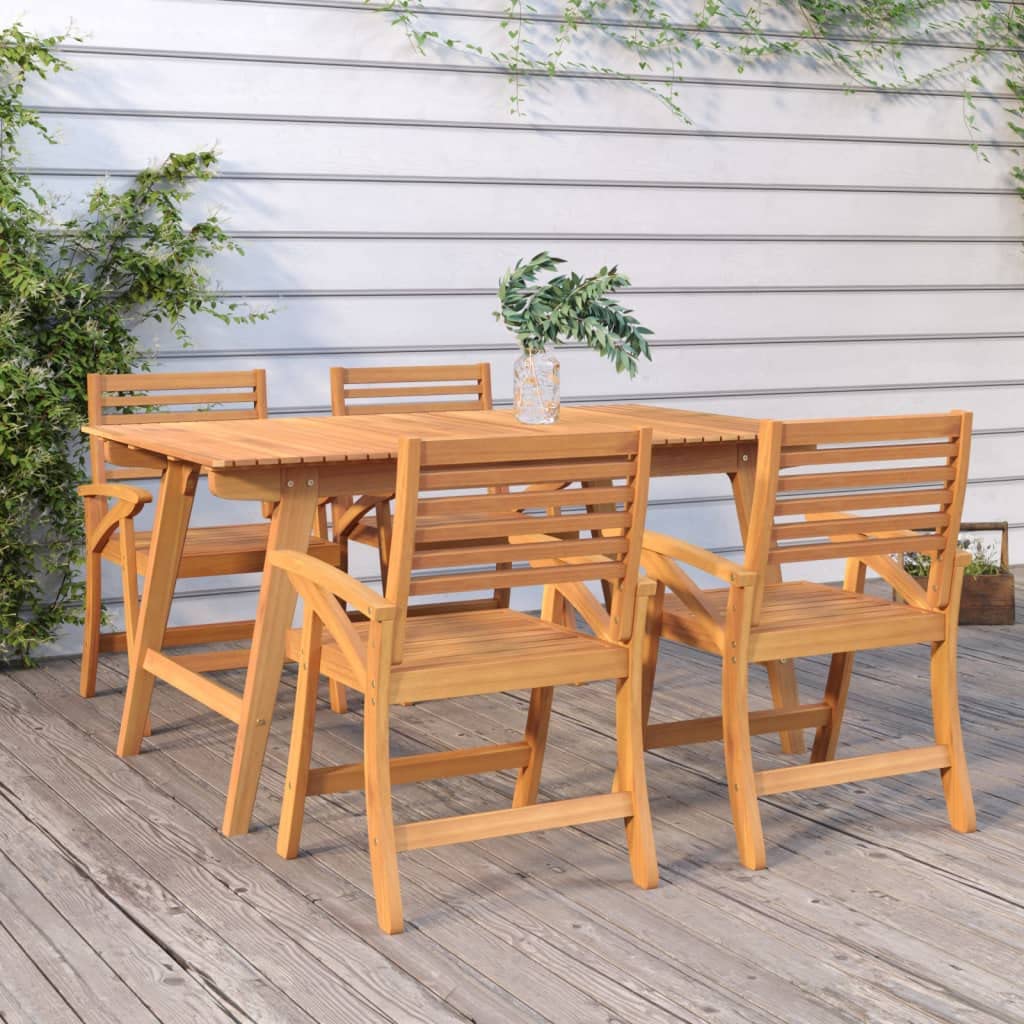 Mesa de jardín duradera que resiste al sol y lluvia en madera de acacia maciza