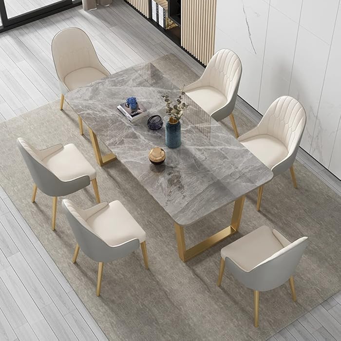 Buy LITFAD Nordic Dining Room Table Set Metal Base Dining Table