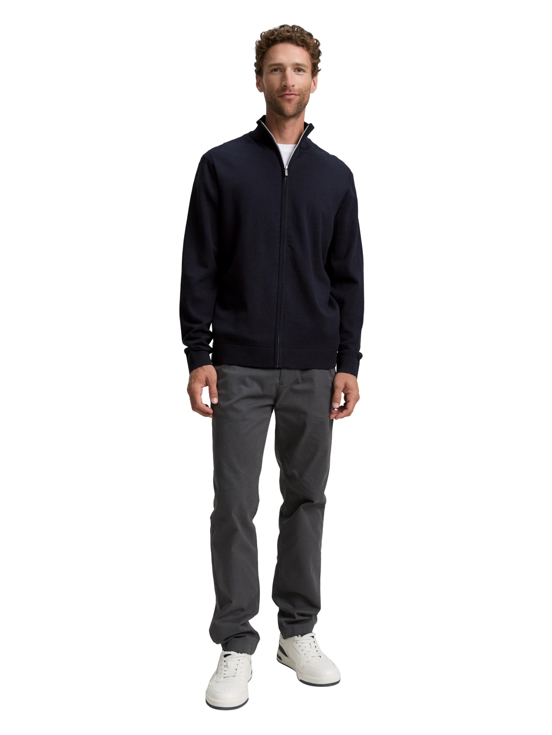 Tom Tailor Herren Strickjacke aus Baumwolle