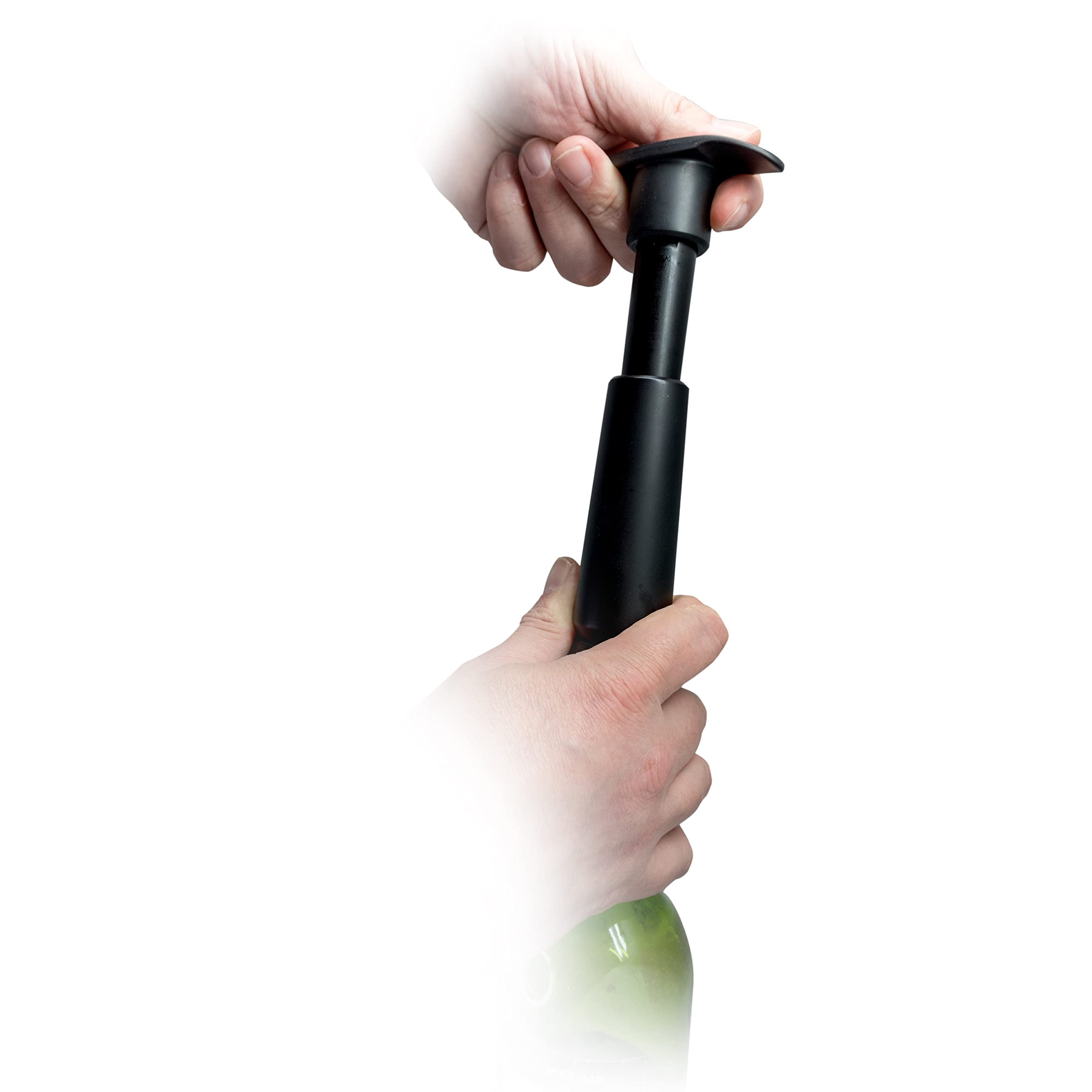 Handheld Vacuum Pump with Noise Indicator + 2 Stoppers with Date Display, Black, 2 Stopfen - Image 4