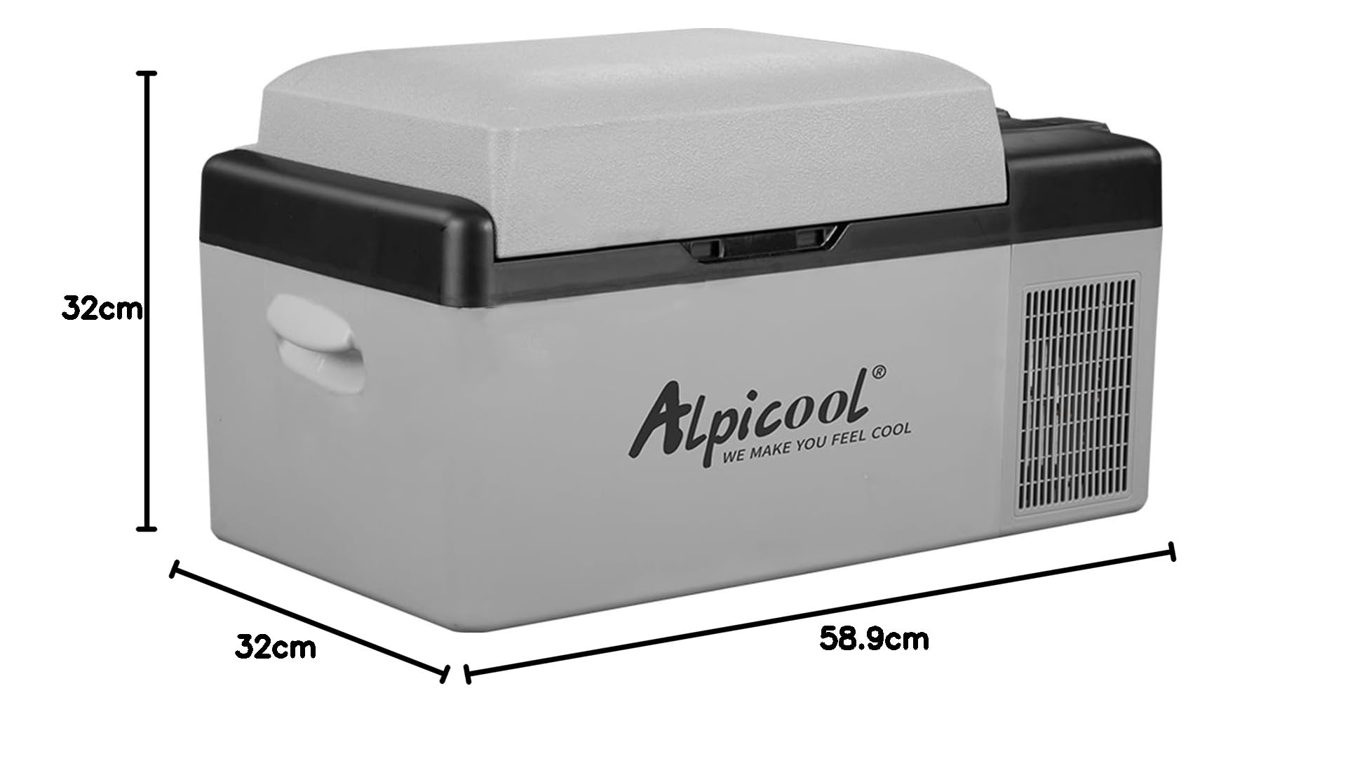 Alpicool EC20 20L Kompressor Kühlbox 12v Mini Kühlschrank Elektrische Camping-Gefrierbox Klein Tragbare für Auto, Lkw, Boot, RV mit USB Anschluss,-20℃-20℃,Wiederaufladbar(Batterie nicht enthalten)