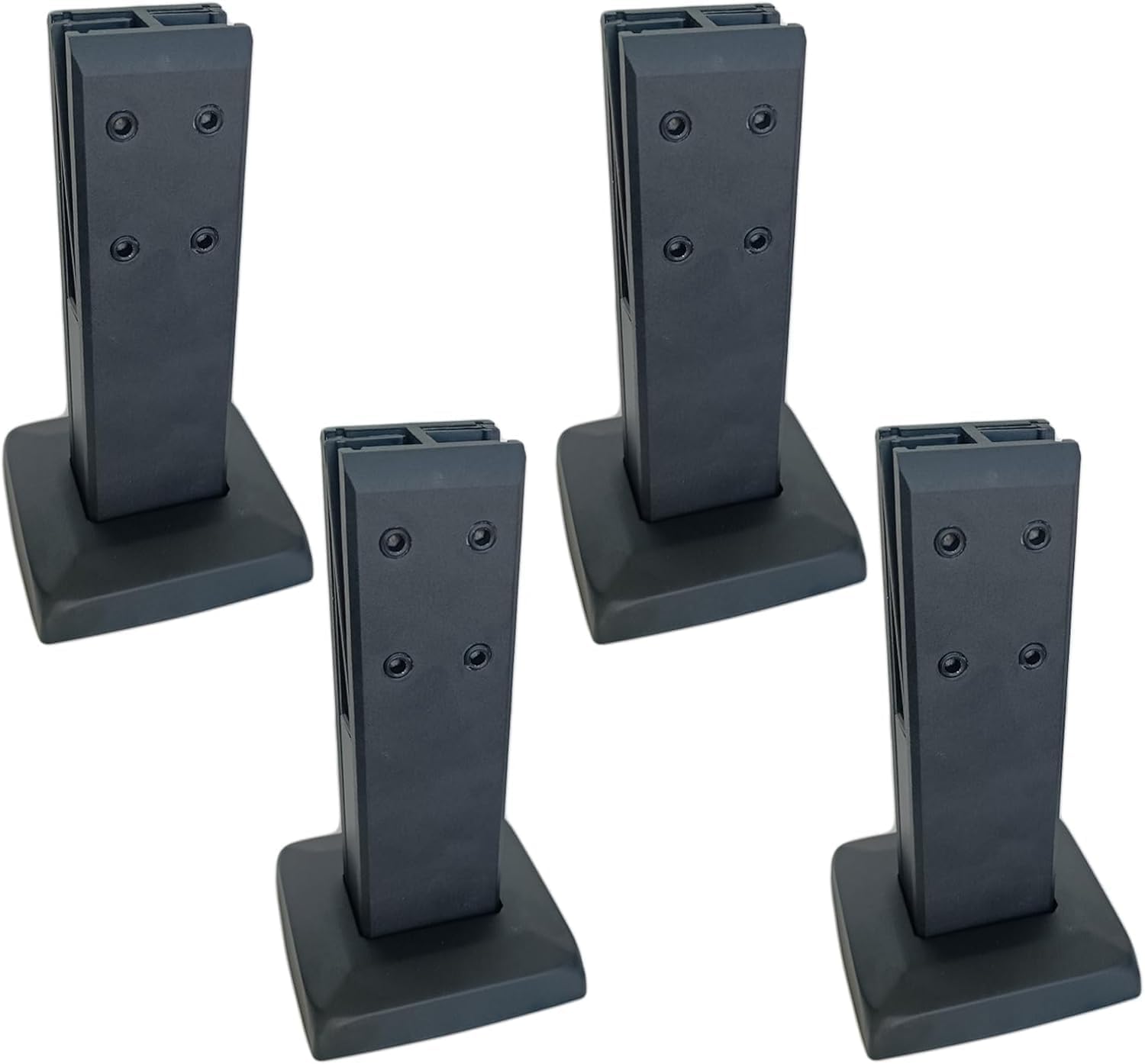 Heavy Duty 12 Pack Black Stainless Steel Glass Railing Clamp Kit for 8-13mm Glass - Ideal for Pool Fences, Balconies, Stairs, and Decks Middle Spigot 12 Pack