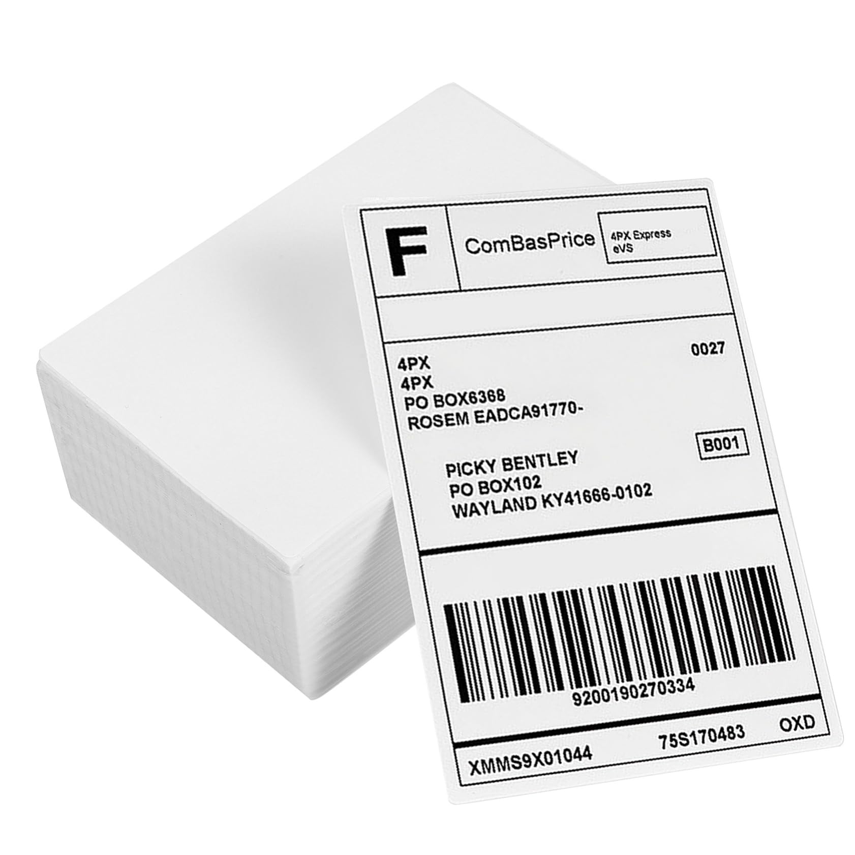 Homoyoyo 500 Pièces Étiquettes Thermiques Autocollantes avec Ligne Perforée Étiquettes Auto Adhésives pour Expédition Application Facile et Lisibilité Claire
