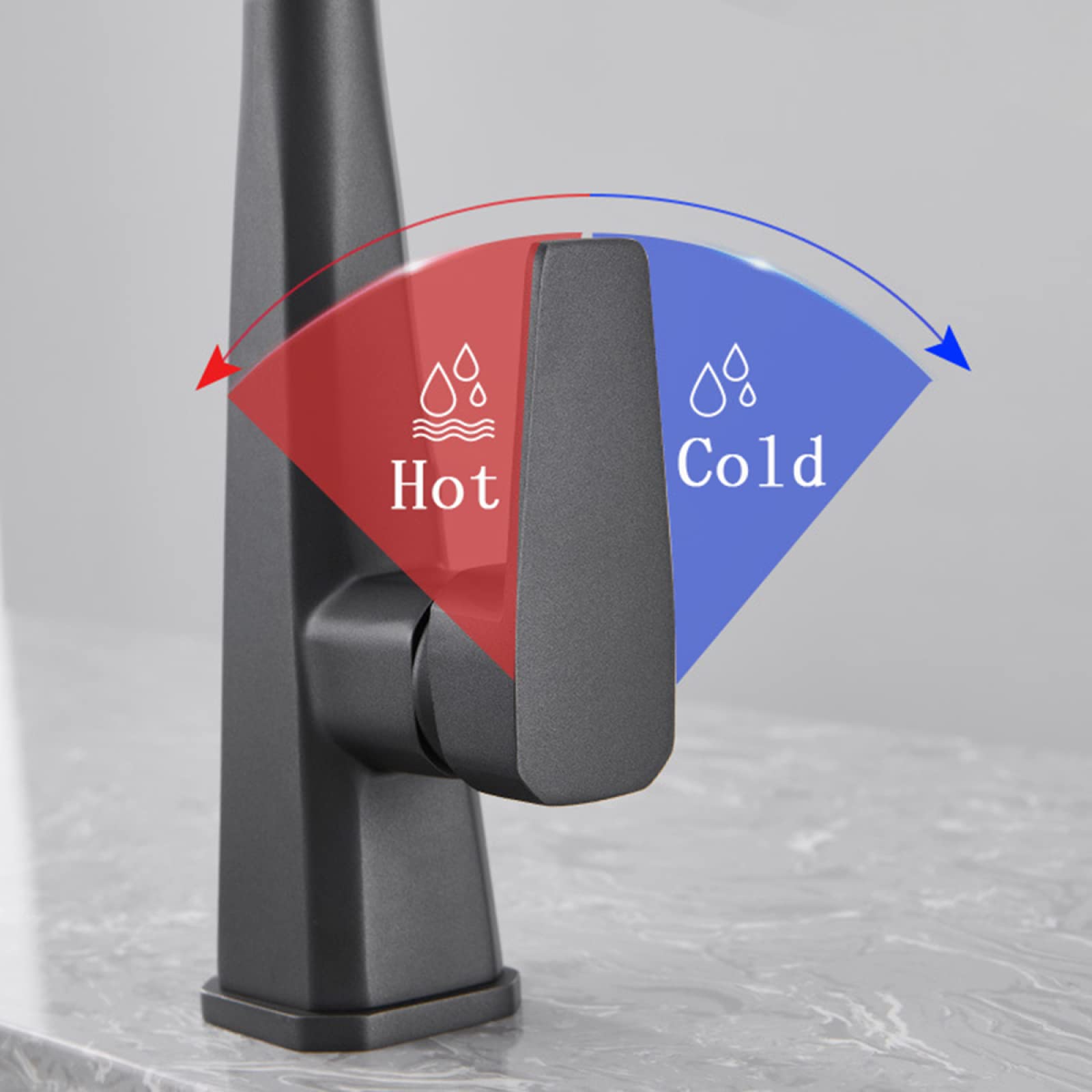 Grifo de Cocina extraíble Giratorio de 360 Grados con 3 Funciones - Diseño Moderno de una Sola manija para el hogar y el Restaurante