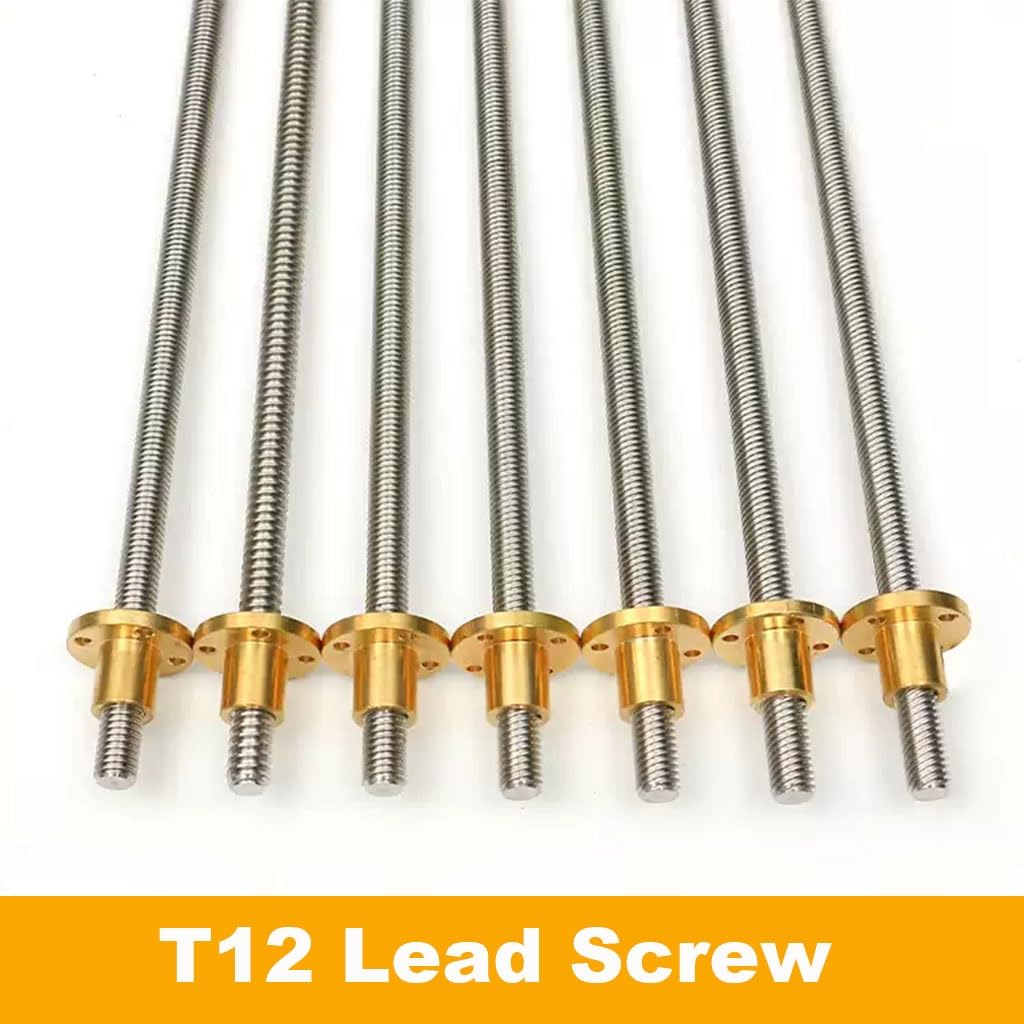 Gewindestange aus Edelstahl, 1 Stück T12 3D-Drucker, Blei 8 mm, Länge 100 mm, 150 200 250 300 350 400 450 500 550 600 800 1000 1200 mm, Edelstahlstange mit Kupfermutter