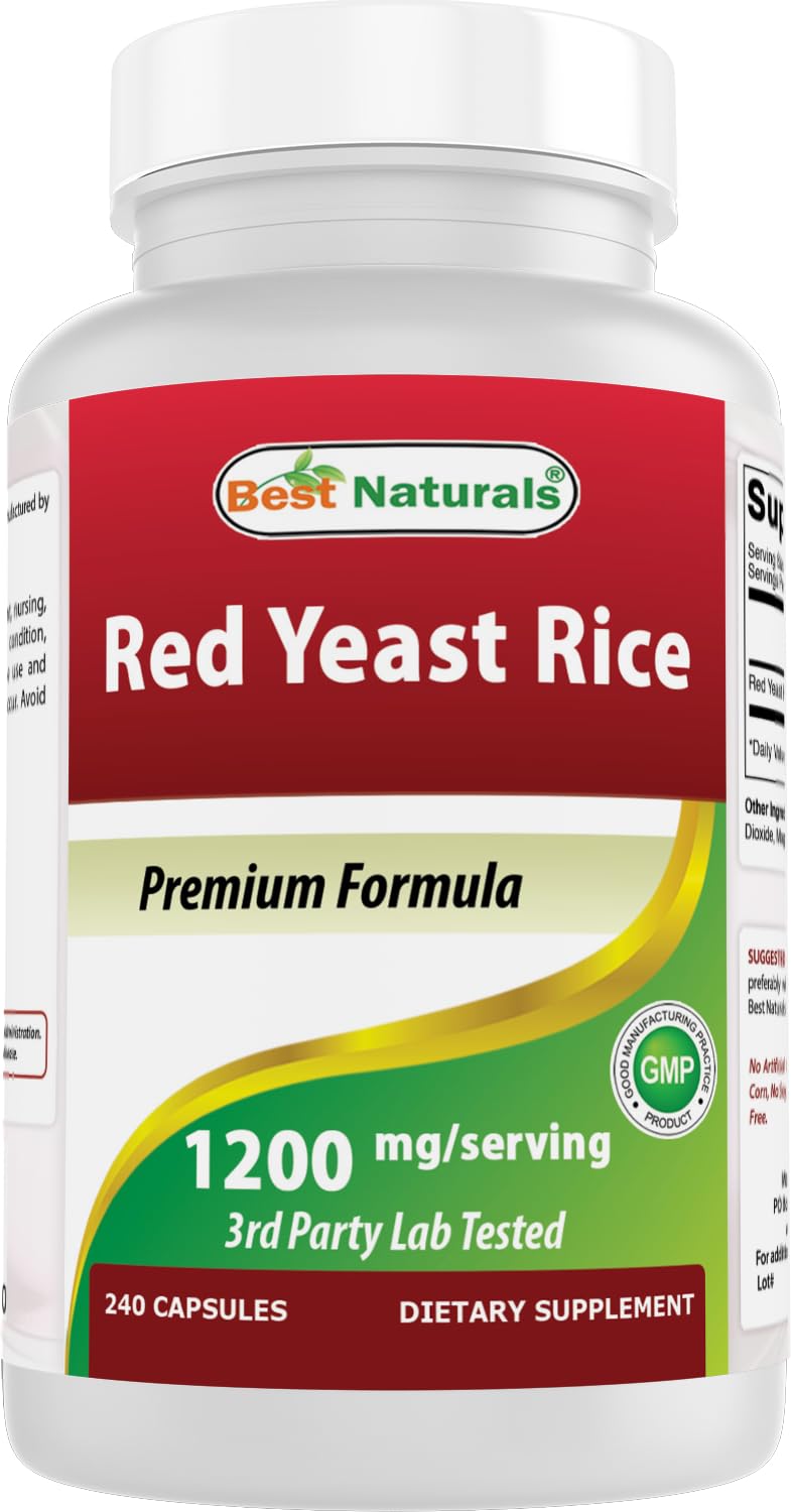 Best Naturals Red Yeast Rice 1200mg Per Serving 240 Capsules