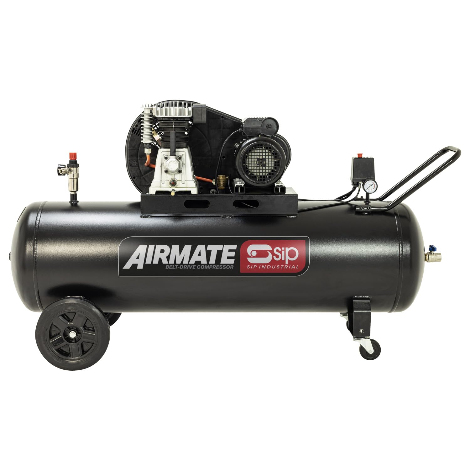 Sip Bd 3Hp 200 Litre Belt Drive Compressor - L41 X W158 X H82 Cm - Black 5012713064779