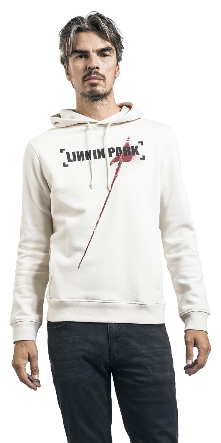 Linkin Park Hybrid Theory – Red Flag Homme Sweat-Shirt à Capuche Beige Regular/Coupe Standard