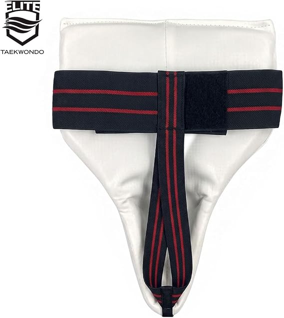 Ergonomic Male Groin Protector - Adult & Youth Sizes - Lightweight Impact-Absorbing Protective Cup with Secure Non-Slip Elastic Straps for Taekwondo Competition & Sparring