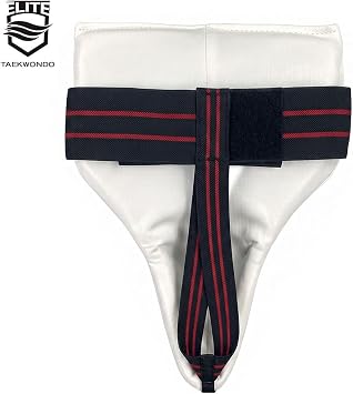 Ergonomic Male Groin Protector - Adult & Youth Sizes - Lightweight Impact-Absorbing Protective Cup with Secure Non-Slip Elastic Straps for Taekwondo Competition & Sparring