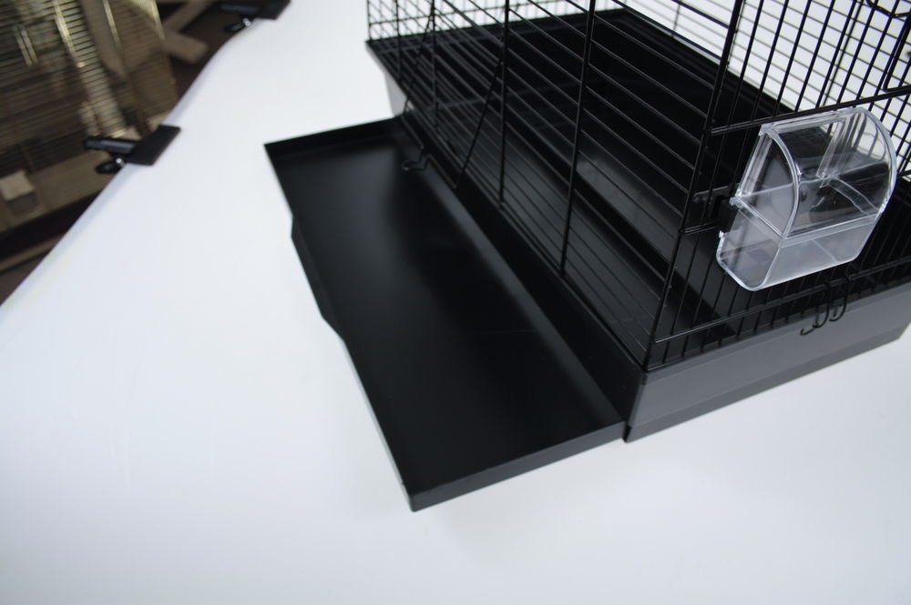 Vogelkäfig IZA III Cabrio schwarz Wellensittichkäfig,Exotenkäfig,Vogelkäfig Vogelbauer Wellensittich Kanarien Voliere Vogelhaus Käfig incl. Badehaus und Trinkröhrchen