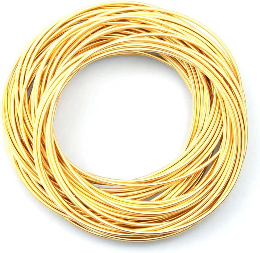 Gold Guitar String Spring Bracelets Stainless Steel Stackable Layered Set of 5 10 20 30 40 50 60