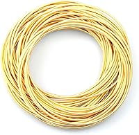 Vista 4 de Gold Guitar String Coil Bracelets Stack Stainless Steel Set Layered Thin Set of 10-60 Strings