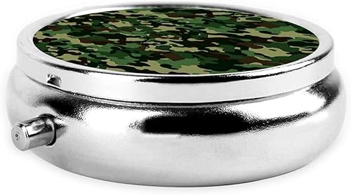 Miniatura 3 de Aniaml Camouflage Green Print Round Pill Box 3 Compartment Medicine Pill Case Portable Pill Container for Daily Medicine Supplement Vitamin