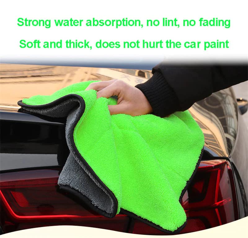 Image of GLUN Microfiber 850 GSM Cloth for Car Cleaning and Detailing, Double Sided, Extra Thick Plush Microfiber Towel Lint-Free, all Cleaning Purpose Pack of 4