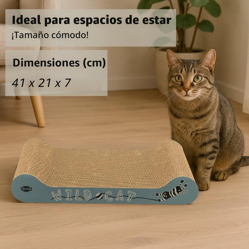 Trixie Wild Cat arañazos cartón, 41 x 24 x 7 cm), color rojo