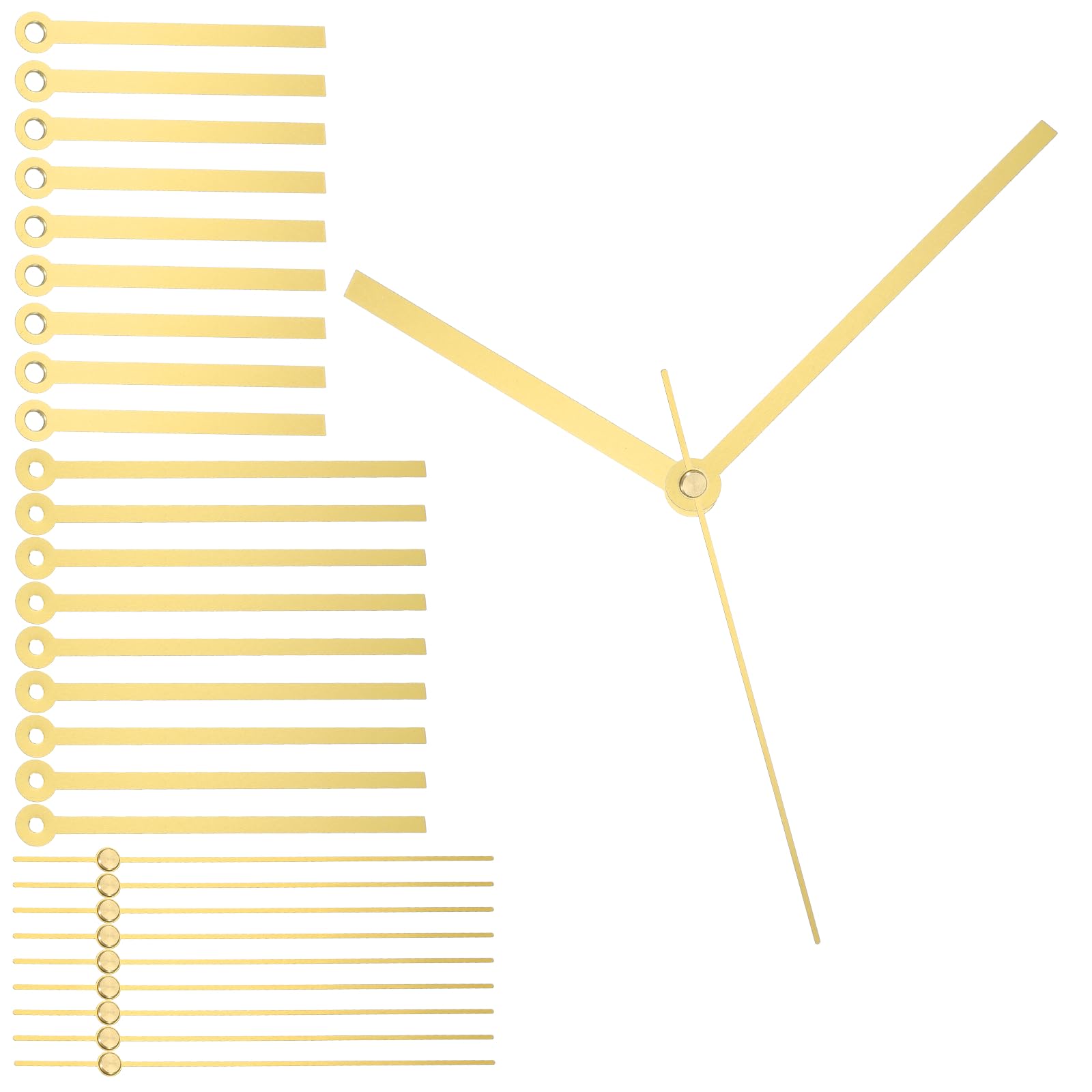 Aiguilles d'horloge dorées uxcell en aluminium rigide, pièces de rechange de haute précision