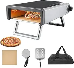 Forno de pizza a gás de 30 cm ao ar livre, tampa de aço carbono laminado a frio, 510 °C em 10 a 15 minutos, kit de cozimento de pizza. Função de ignição com um clique. Pizzas de qualidade de