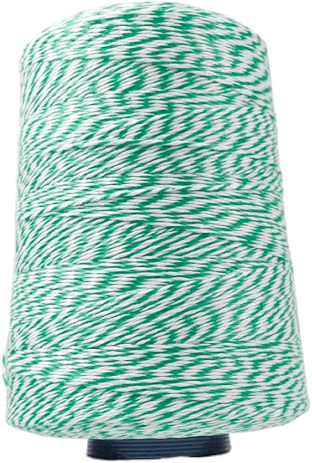 Regency Wraps Baker's Twine Cone, Colorful String for Tying Pastry Boxes, Wrapping Baked Goods, Gifts and DIY Crafts, 2,300 ft, Pack of 1, Green/White